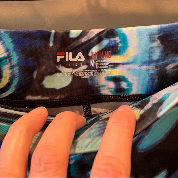 FILA Sport Performance Running Womens Multicolored Capri Leggings Size Med *EUC* - Picture 2 of 4